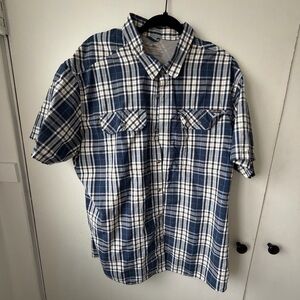 Eddie Bauer Plaid Performance Shirt – Vented Back – Outdoor Hiking Button Down
